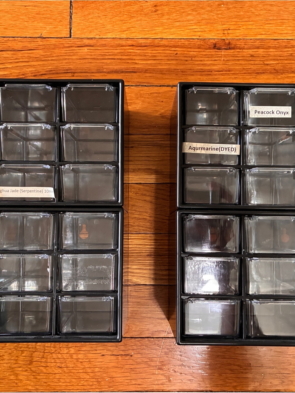 (9) 9-tier Black Plastic Drawer Organizer - mini Storage